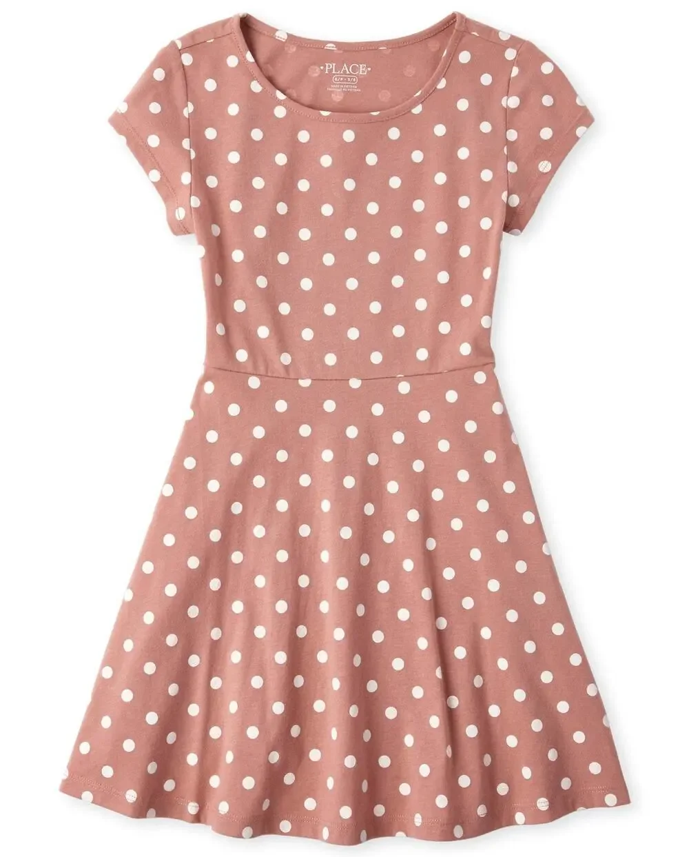 The Children's Place Girls Mauve Polka Dot Dress Youth Size Large 10/12
